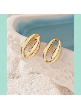 Golden Seashell Studs