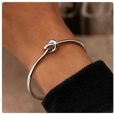 Silver Serenity Knot Bangle