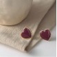 Burgundy Heart Stud