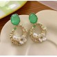 Green Stone Floral Earings