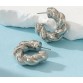 Silver twisted Hoop