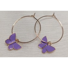 Lavender Butterfly Dangle Earrings