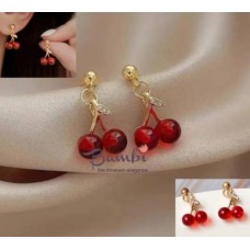 Crimson Cherry Dangle Earrings