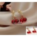 Crimson Cherry Dangle Earrings