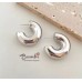 Silver Crescent Dangle Earrings
