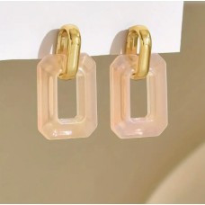 Clear Hollow Rectangle Earrings