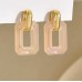 Clear Hollow Rectangle Earrings