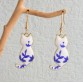 Enamel Cat Dangle Earrings