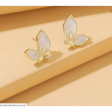 Pearl Butterfly Stud Earrings