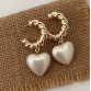 Ivory Heart Dangle Earrings
