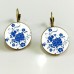 Oriental Blue Print Earrings