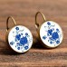 Oriental Blue Print Earrings