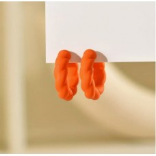 Matte Orange Hoop Earrings