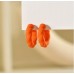 Matte Orange Hoop Earrings