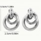 Silver Geometric Circle Studs