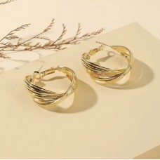 Golden Thick Twisted Hoops