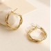 Golden Twisted Thin Hoops