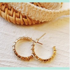 Golden Bamboo Hoops