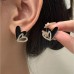 Double Noir Heart Studs