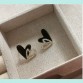 Double Noir Heart Studs
