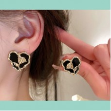 Golden Bloom Heart Studs
