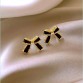 Satin Noir Bow Studs