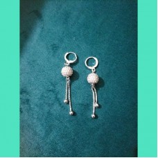 Silver Orb Dangle Earrings